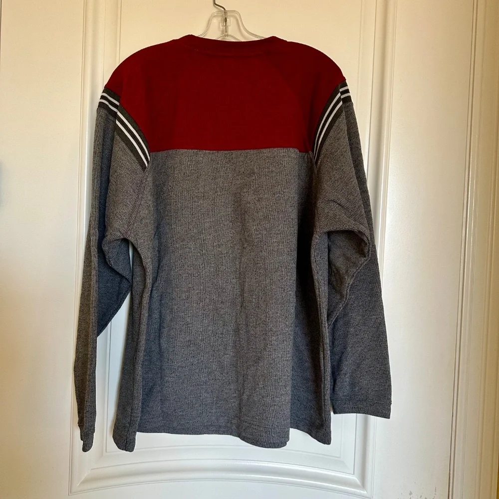 Extreme Gear Men’s Red & Gray Striped Thermal Shirt – Size XL -Vintage Y2K / 90s - Picture 2 of 6